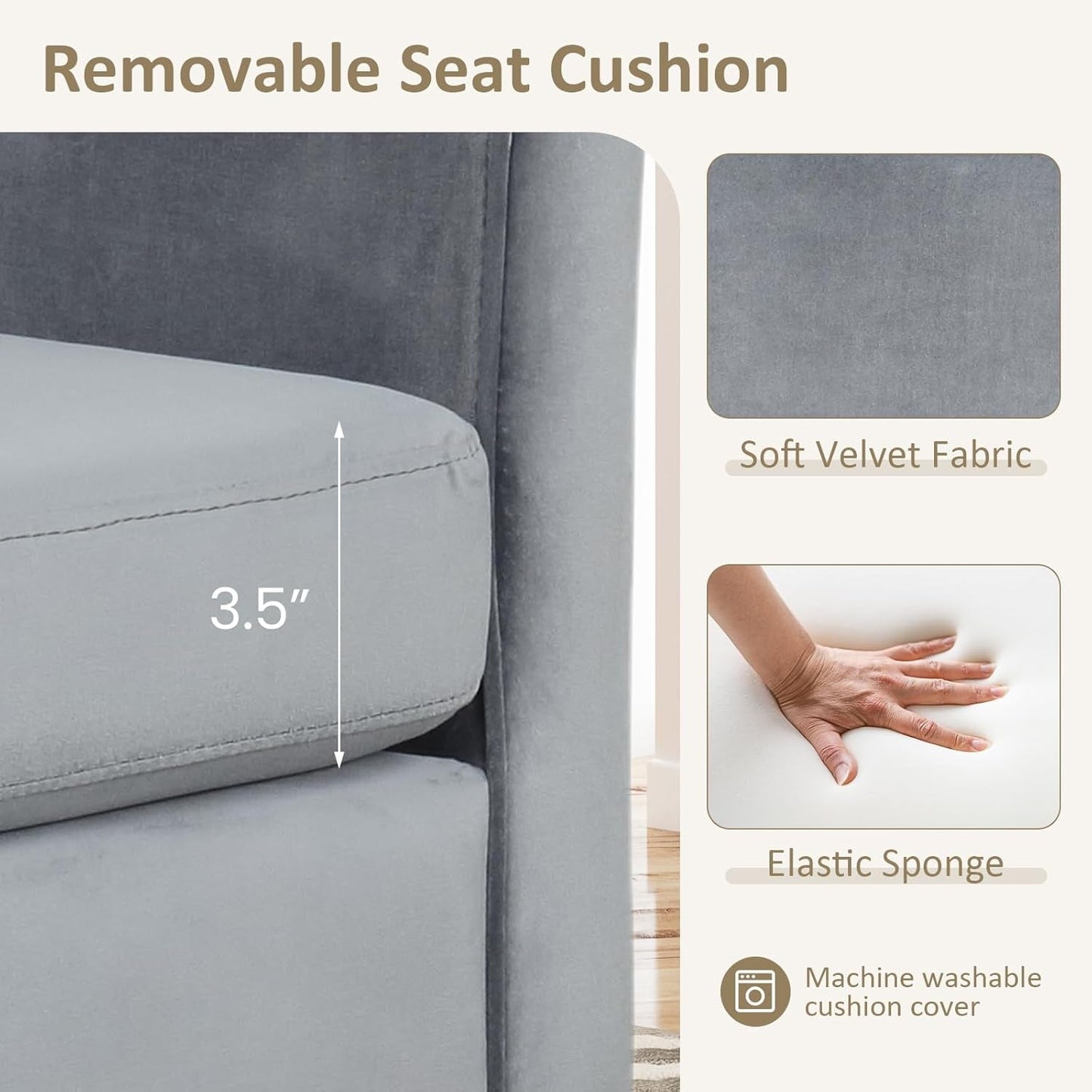 Accent Chair with Ottoman, Upholstered Velvet Club Barrel Reading Chair with Footrest Modern Comfy round Barrel Chairs for Bedroom, Living Room, Small Reading Spaces (1, Grey)