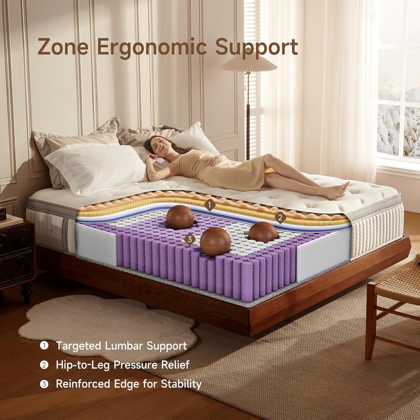 Queen Mattress, 12 Inch Queen Size Cool Memory Foam Mattresses for Pressure Relief, Designed for Queen Bed,Medium Firm Hybrid Mattress in a Box, Certipur-Us Certified