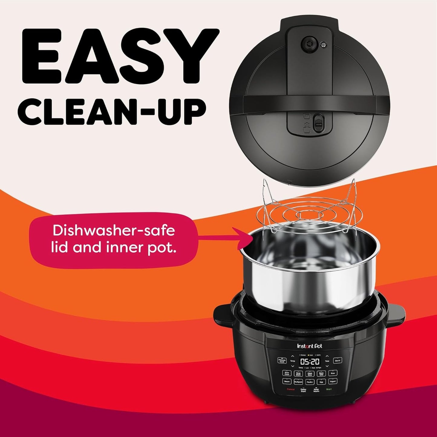 7.5QT RIO Wide, 7-In-1 Electric Multi-Cooker, Pressure Cooker, Slow Cook, Rice, Steamer, Sauté, Yogurt & Warmer, Wide Base, Large Searing Base, Whisperquiet Steam Release