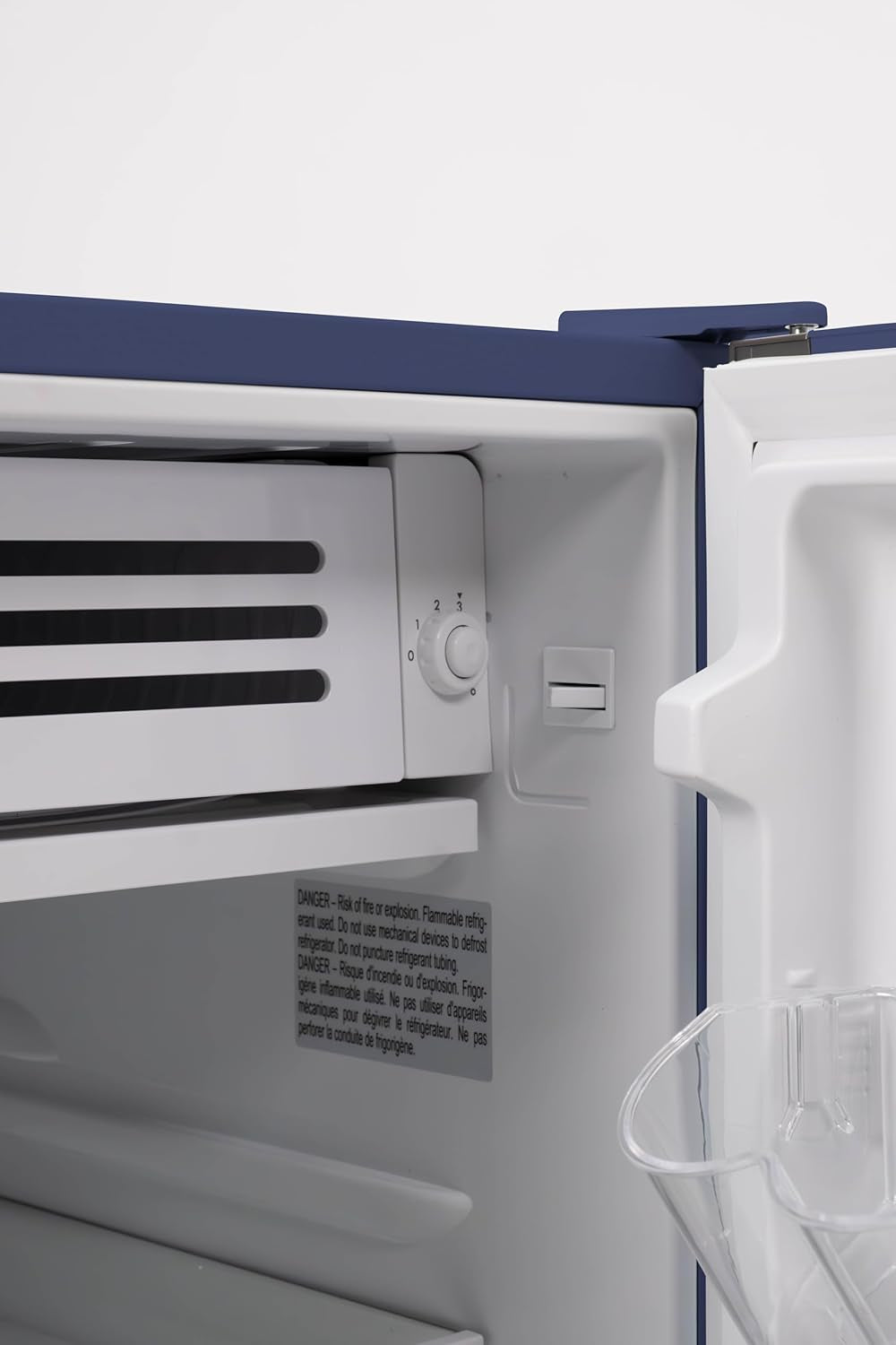 Mini Refrigerator, Compact Freezer Compartment, Adjustable Thermostat Control, Reversible Door, Contemporary Series, 4.5 Cu Ft, Blue