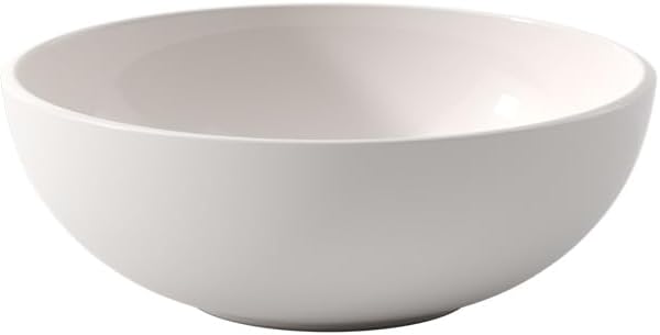 Villeroy & Boch NewMoon Medium Bowl for Soups and Crisp Salads, Premium Porcelain, White, Dishwasher Safe