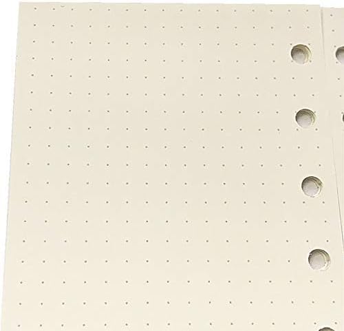 A7 Dotted Design Planner Refill 6 Holes Notebook Binder Refills, A7 Dot Matrix Planner Inserts for Filofax 100gsm Paper Pocket Size, 4.84 x 3.23'', Harphia