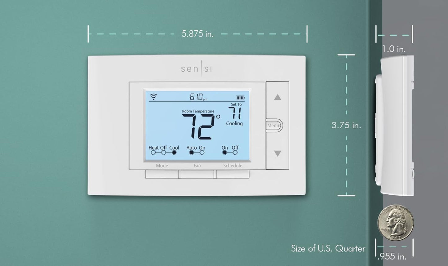Sensi Smart Thermostat, 100 Years of Expertise, Wi-Fi, Data Privacy, Programmable, Easy DIY Install, Works with Alexa, Energy Star Certified, Mobile App, ST55