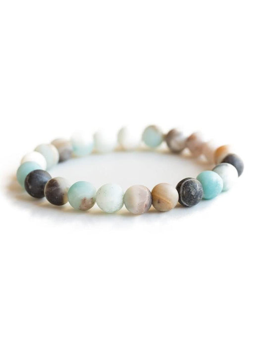 sara creation Multi Amazonite Stone Bead Bracelet - Adjustable Natural Gemstone Bracelets - Healing For Girl Women Men