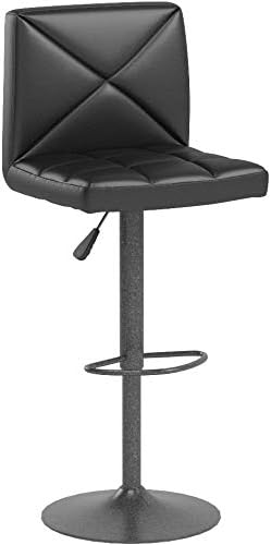 BestOffice Bar Stools Set of 2, PU Leather Swivel Bar Stools Kitchen Counter Height Bar Chairs with Hydraulic Adjustable for Kitchen, Dining Room and Restaurants