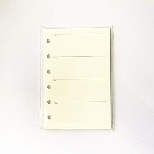 A7 Planner Refill, A7 Agenda Refill for Filofax,6 Hole/100gsm,4.84 x 3.23'', Harphia(Weekly Plan)