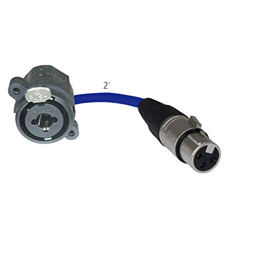 Mcsproaudio 2Ft Pigtail: 1/4 Trs/Xlr Female Panel Mount To Xlr Female Plug (Blue)