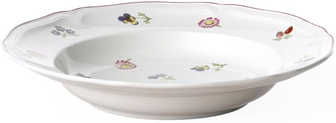 Villeroy & Boch Petite Fleur Soup Plate, Premium Porcelain, Made in Germany, 8.5 in Diameter, 9 oz Capacity, Multicolored
