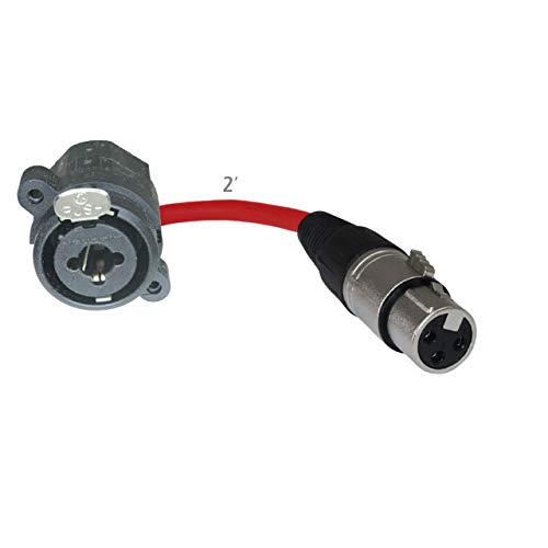 Mcsproaudio 2Ft Pigtail: 1/4 Trs/Xlr Female Panel Mount To Xlr Female Plug (Red)