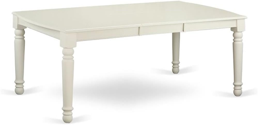 East West Furniture DOCE9-LWH-15 9 Piece Dining Table Set Includes a Rectangle Dining Room Table with Butterfly Leaf and 8 Baby Blue Linen Fabric Parsons Chairs, 42x78 Inch, Linen White