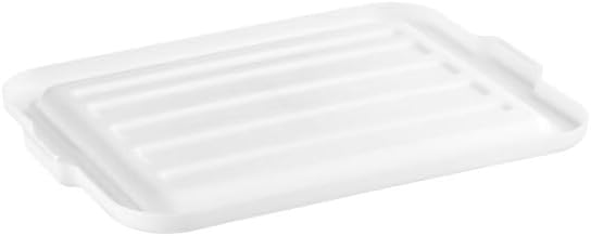 20 x 15 Inch Heavy-Duty Polypropylene Bus Tub Storage Box Lid, White, Stackable with Reinforced Rim, Dishwasher Safe