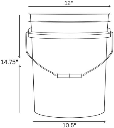 House Naturals 5 Gallon Food Grade Plastic Bucket with Air Tight Screw on Lid Made in USA Container (Yellow Bucket with Clear lid)