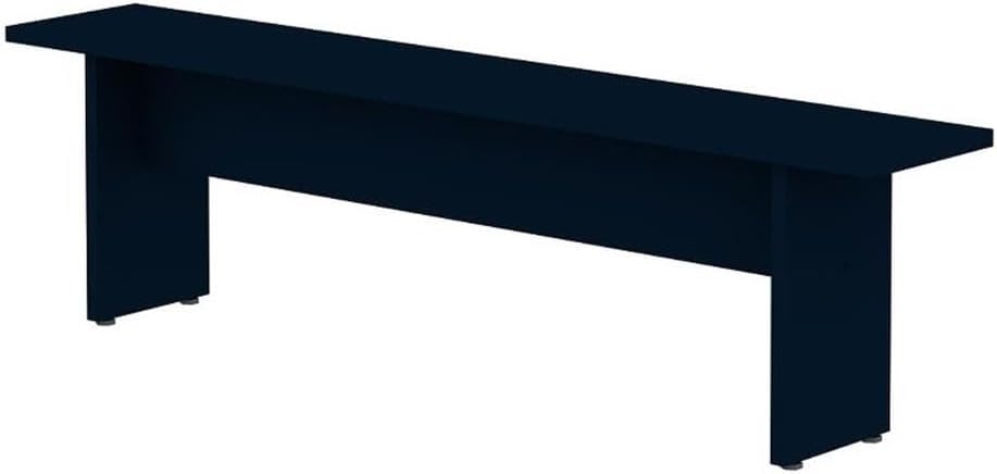 Manhattan Comfort Nomad 67" Dining Bench Seat for Indoor and Outdoor Use, Kitchen, Breakfast Nook, 2 Person Seating, Modern Rustic and Farmhouse Chic Design with Wood Grain Finish, Midnight Blue