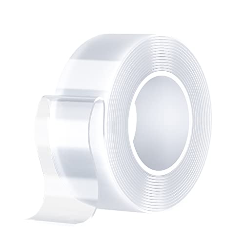 Double-Sided Tape Heavy Duty 9.84 FT x 1.18 in – Clear Removable Mounting Tape for Walls, Carpet, Rugs, Posters – Reusable, No-Residue, Indoor/Outdoor Nano Gel Grip
