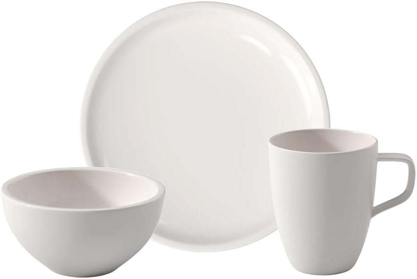 Villeroy & Boch Artesano Original Set for 2 People 6-Piece Premium Porcelain Breakfast Service White Dishwasher Safe