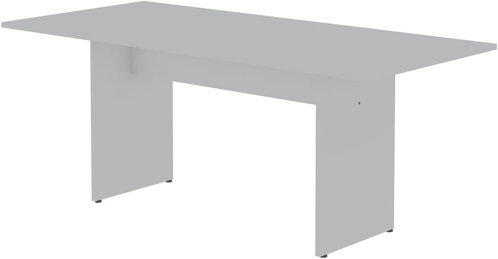 Manhattan Comfort Nomad 3 Piece Dining Set for 6 with Modern Kitchen Table and 2 Benches, Farmhouse Furniture with Rustic Wood Grain Finish, Pedestal Base, Easy Assembly, White