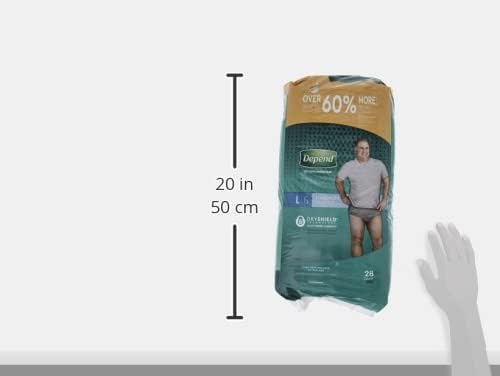 Depend Incontinence Underwear for Men, Large, 56 Count | Maximum Protection | Grey | Disposable