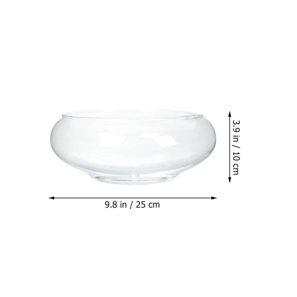 Glass Bubble Bowl - Wide Mouth Flower Vase Clear Bubble Planter Terrarium Aquatic Plant Pot Shallow Fish Tank for Centerpiece Hydroponic Succulent
