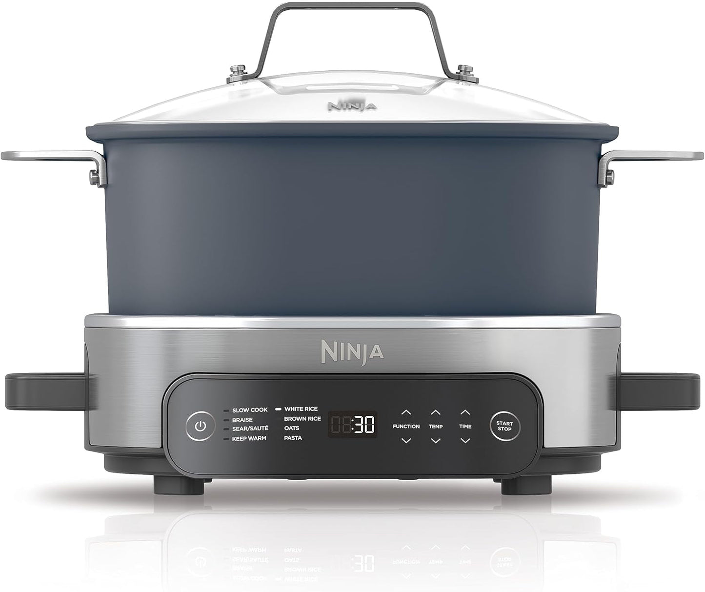 MC1101 Foodi Everyday Possible Cooker Pro, 8-In-1 Versatility, One-Pot Faster Cooking Replaces 10 Tools, Family-Sized Capacity with Adjustable Temp Control, 6.5 Quarts, Midnight Blue