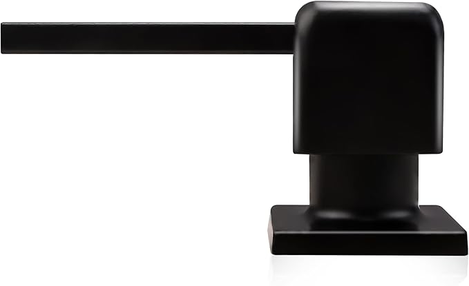 Bulit in Soap Dispenser Matte Black, Soap Dispenser for Kitchen Sink with 17 OZ Above The Sink Refillable Bottle Countertop Pump, Stainless Steel Pump Head Design