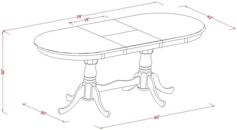 East West Furniture PLAI7-SBR-W 7 Piece Dining Room Furniture Set Consist of an Oval Kitchen Table with Butterfly Leaf and 6 Dining Chairs, 42x78 Inch, Saddle Brown
