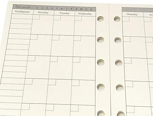 Planner Refill, Pocket Notebook, Month Tracker Binder Refills for 6 Holes Filofax/Personal Journal, 100Gsm Quality,45sheets/90pages A7 Refill, 4.84 x 3.23'', Harphia