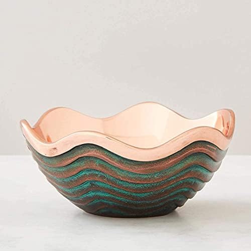 Nambe Copper Canyon Bowl | 7Inch Fruit Bowl for Kitchen Counter, Table, Mantel Dcor | Decorative Scalloped Edge Vegetable Basket | Salad Serving Bowl | 21.5 Ounce