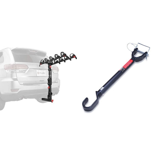 Allen Sports Premier Locking Quick Release 5-Bike Carrier for 2 in. Hitch, Model QR555 & Tension Bar Bicycle Cross-Bar Adaptor, Black, One Size