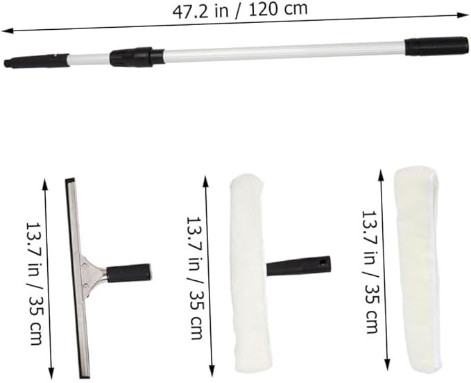 VALICLUD Telescopic Handle Window Squeegee with Extension Pole for Glass Cleaning Water Applicator and Scraper for Bathroom Kitchen Balcony and Mirror Stain Removal