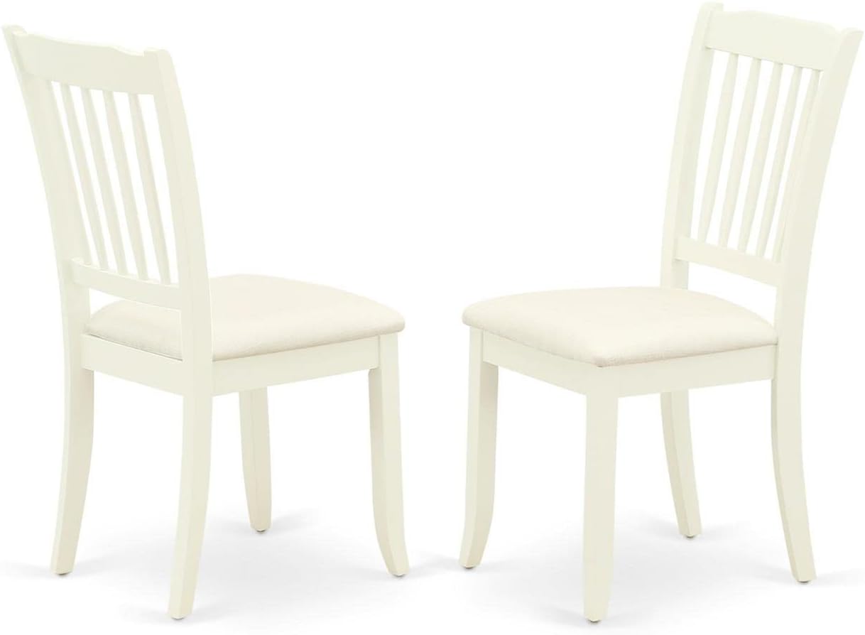 East West Furniture NODA5-LWH-C 5 Piece Kitchen Table & Chairs Set Includes a Rectangle Dining Table with Butterfly Leaf and 4 Linen Fabric Dining Room Chairs, 32x54 Inch, Linen White