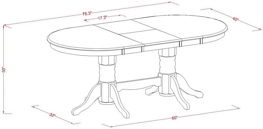 East West Furniture VAAB5-LWH-02 5 Piece Dining Room Table Set Includes an Oval Kitchen Table with Butterfly Leaf and 4 Light Beige Linen Fabric Parsons Chairs, 40x76 Inch, Linen White