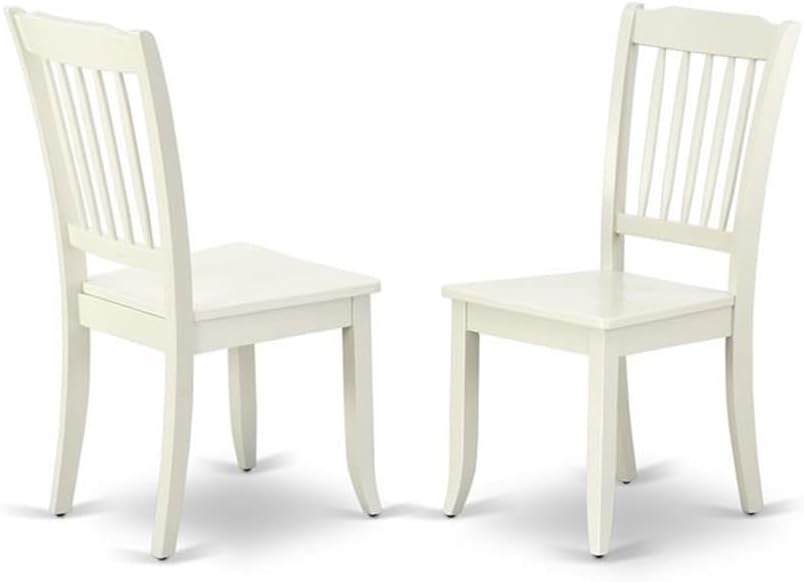 East West Furniture DODA7-LWH-W 7 Piece Modern Dining Table Set Consist of a Rectangle Wooden Table with Butterfly Leaf and 6 Kitchen Dining Chairs, 42x78 Inch, Linen White