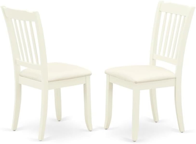 East West Furniture DODA9-LWH-C 9 Piece Dining Room Set Includes a Rectangle Kitchen Table with Butterfly Leaf and 8 Linen Fabric Upholstered Dining Chairs, 42x78 Inch, Linen White
