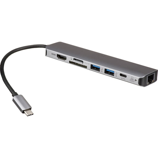 Rocstor Usb-C Multiport Adapteraluminum Sdcr/4K Hdmi/Type C 100Wpd/Gbe