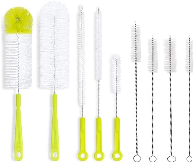Rophefx 9 PCS Bottle Cleaning Brush Set, Long Handle Bottle Cleaner Brush for Washing Narrow Neck Bottles, Sports Water Bottles with Straw Brush, Plus Kettle Cleaner