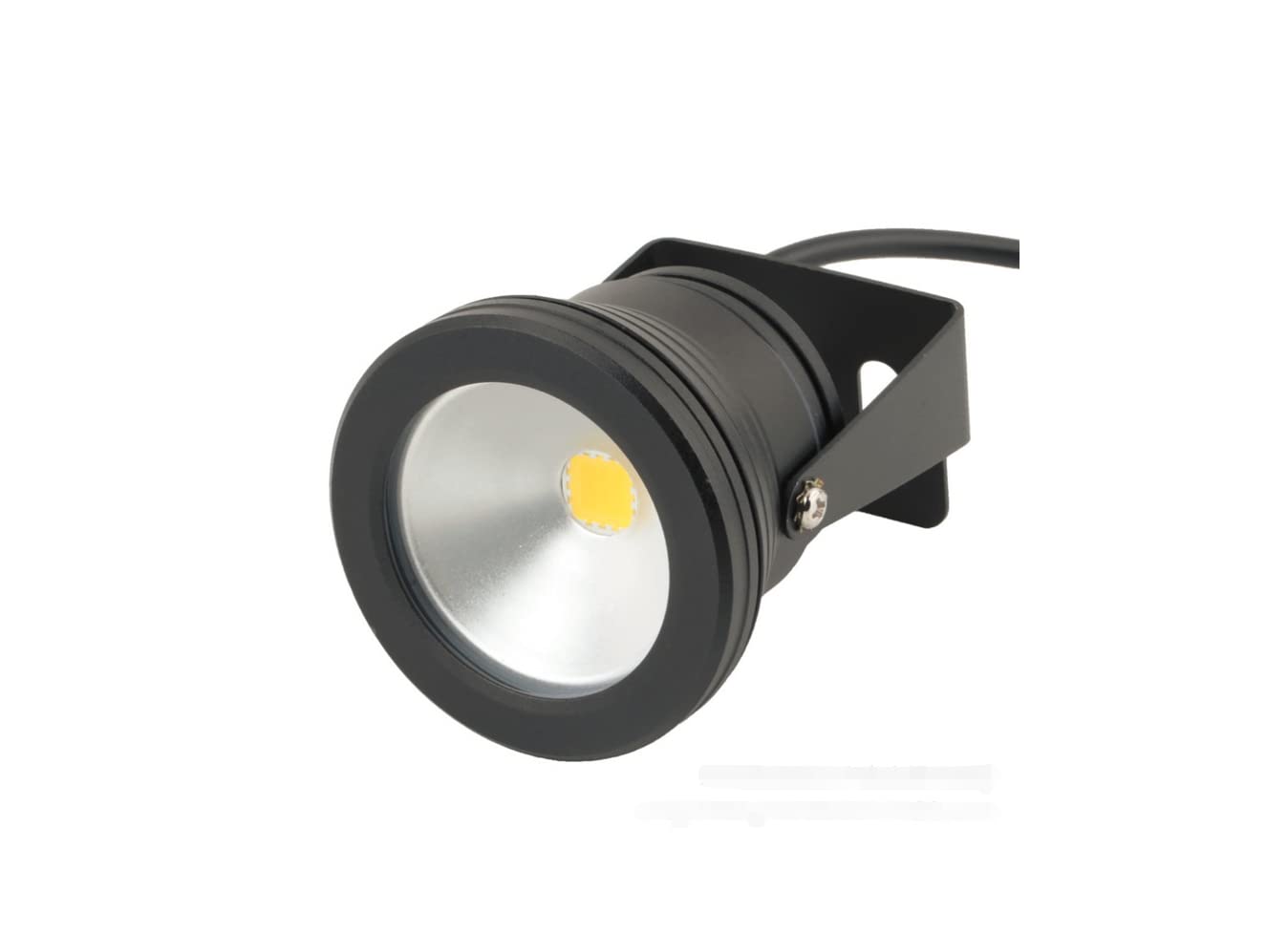 Waterproof LED Outdoor Spot Light Landscape Lighting IP68 12" Wiring with Aluminum Casing with Mount Bracket DC 12 Volt Low Voltage Light Bulb (Warm White)