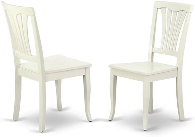 East West Furniture LGAV9-LWH-W 9 Piece Dining Room Furniture Set Includes a Rectangle Kitchen Table with Butterfly Leaf and 8 Dining Chairs, 42x84 Inch, Linen White
