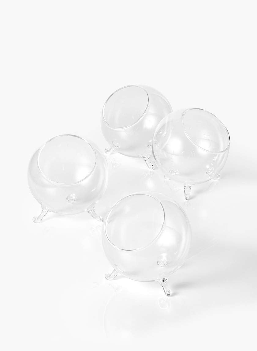Serene Spaces Living Set of 24 Mini Greenhouse Bowl, Glass Balls for Plants, Succulent Orbs for Centerpiece at Weddings, Events, Measures 4.5" Tall and 4" Diameter