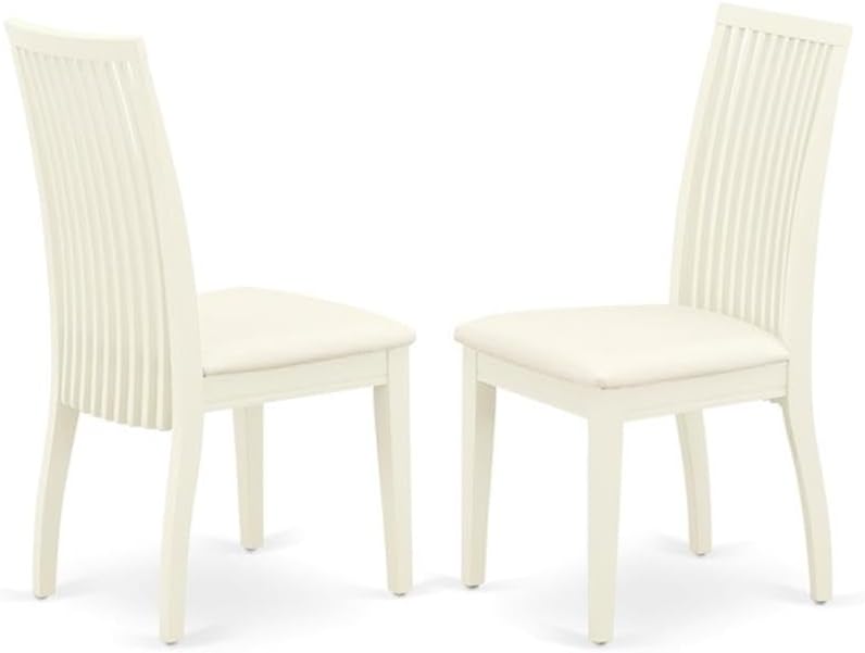 East West Furniture CAIP5-LWH-C 5 Piece Dinette Set for 4 Includes a Rectangle Dining Room Table and 4 Linen Fabric Kitchen Dining Chairs, 36x60 Inch, Linen White