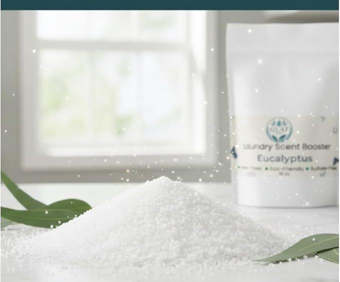 Plant-Based Laundry Scent Booster (Powder) - Eucalyptus |Invigorating, Crisp, Long-Lasting Spa Scent, No Residue | Powerful Odor Eliminator, Non-Toxic Fabric Freshener | HE Safe, 16 Oz