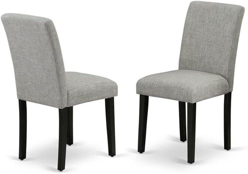 East West Furniture X697AB106-9 9 Piece Modern Dining Table Set Includes a Rectangle Wooden Table with X-Legs and 8 Shitake Linen Fabric Parson Dining Chairs, 40x72 Inch, Multi-Color