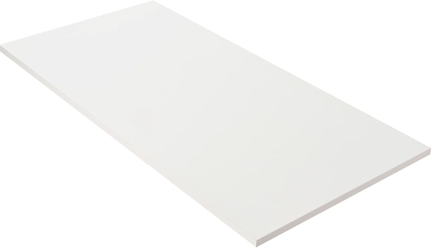 Kaboon 48"x26" Universal Table Top, Solid One-Piece Desktop, Reversible Melamine Countertop, Double Desks, L-Desk DIY, White