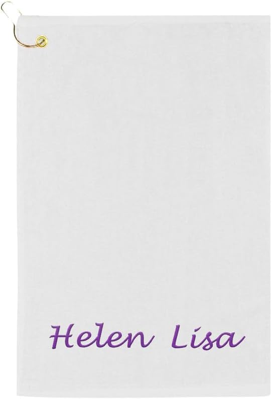 Personalized Passion Golf Towels with Corner Grommet - 16"x26" Customized Velour Cotton Golf Bag Towels with Name - Super Soft and Highly Absorbent - Quickly Remove Dirt and Sweat - Silver Gray