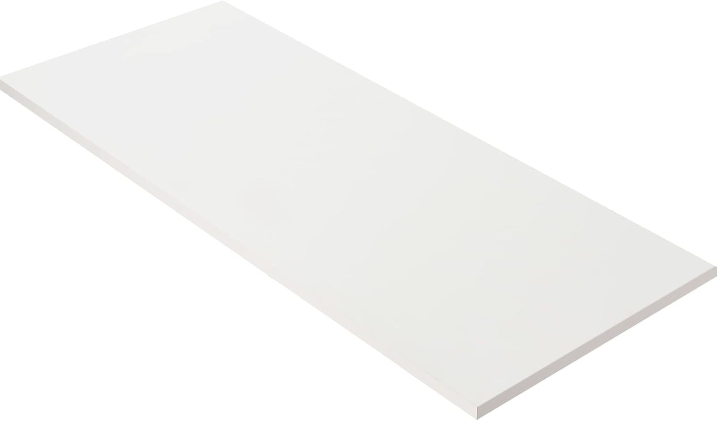 Kaboon White Table Top 23.62" D x 55" W, Solid One-Piece Desktop, Universal Wood Countertop, Reversible Laminate Top, Double Desks, L-Desk DIY, for Home and Commercial