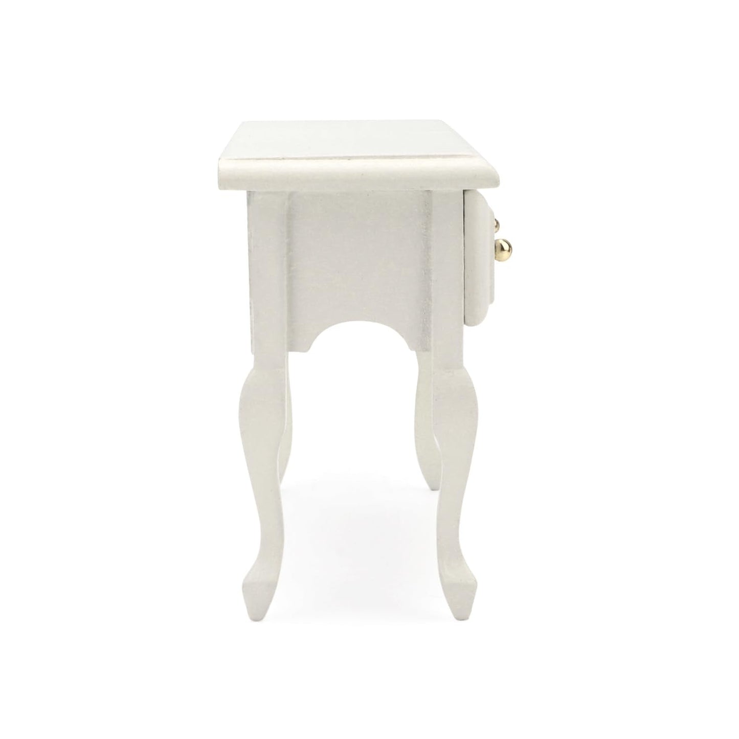 Miniature Table 1:12 Furniture for Dollhouse Accessories Writing Desk with 3 Drawers Miniature Room Ornaments Living Room Bedroom Library Scene Decoration (White)
