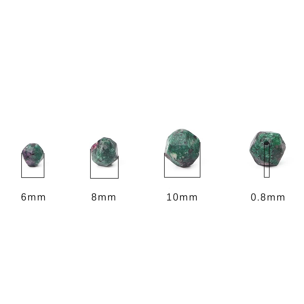 BEADIA Faceted Natural Zoisite Stone Round Beads 6mm 36cm/Strand for Jewelry Making