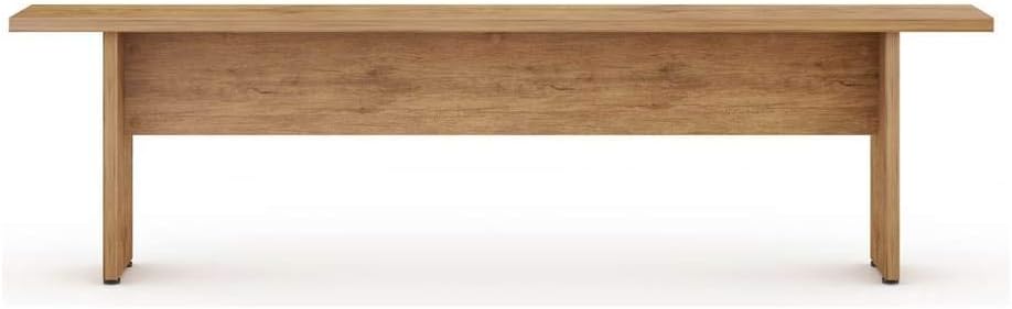 Manhattan Comfort Nomad 67" Dining Bench Seat for Indoor and Outdoor Use, Kitchen, Breakfast Nook, 2 Person Seating, Modern Rustic and Farmhouse Chic Design with Wood Grain Finish, Nature