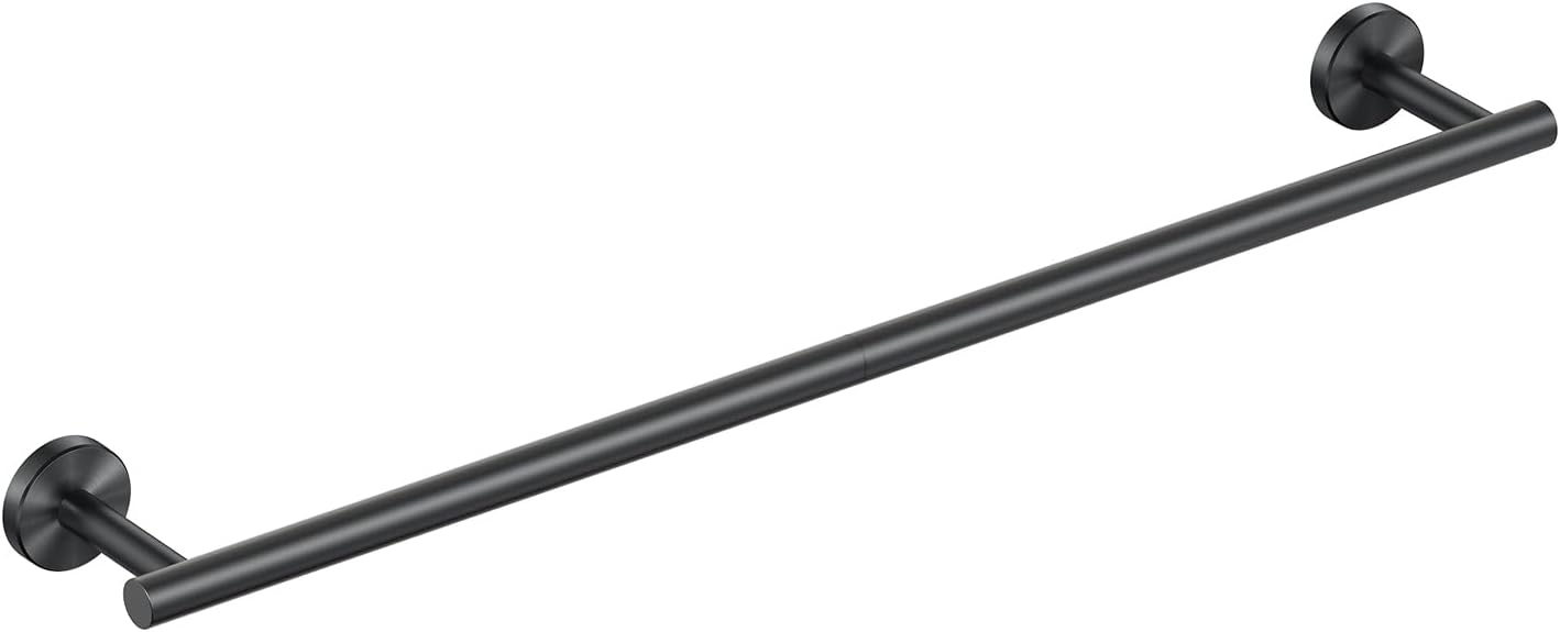 FORIOUS Towel Bar Wall Mounted, Stainless Steel Towel Racks for Bathroom, Includes Wall Mounting Hardware (Matte Black, 32 Inch)