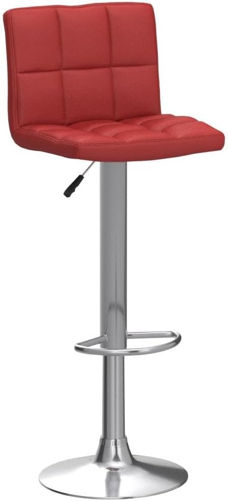 BestOffice Bar Stools Set of 2, Adjustable PU Leather Swivel Barstools, Modern Counter Stools with Back and Footrest, Counter Height Barstools for Bar, Kitchen and Dining Room
