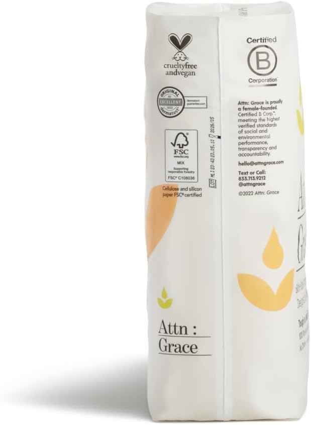 Attn: Grace Moderate Incontinence Pads for Women 2-Pack (56 Pads Total / 28 per Pack) - High Absorbency for Sensitive Skin - Protection for Heavy Bladder Leakage/Discreet, Breathable, & Plant-Based